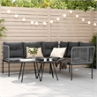 vidaXL Powder-Coated Steel & Textilene Fabric Garden Sofa in Black & Anthracite
