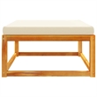 vidaXL Solid Acacia Wood Garden Footstool With Oil Finish in Cream/White