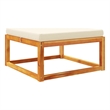 vidaXL Solid Acacia Wood Garden Footstool With Oil Finish in Cream/White