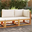 vidaXL 2-Seater Modular Solid Acacia Wood Garden Sofa in Beige