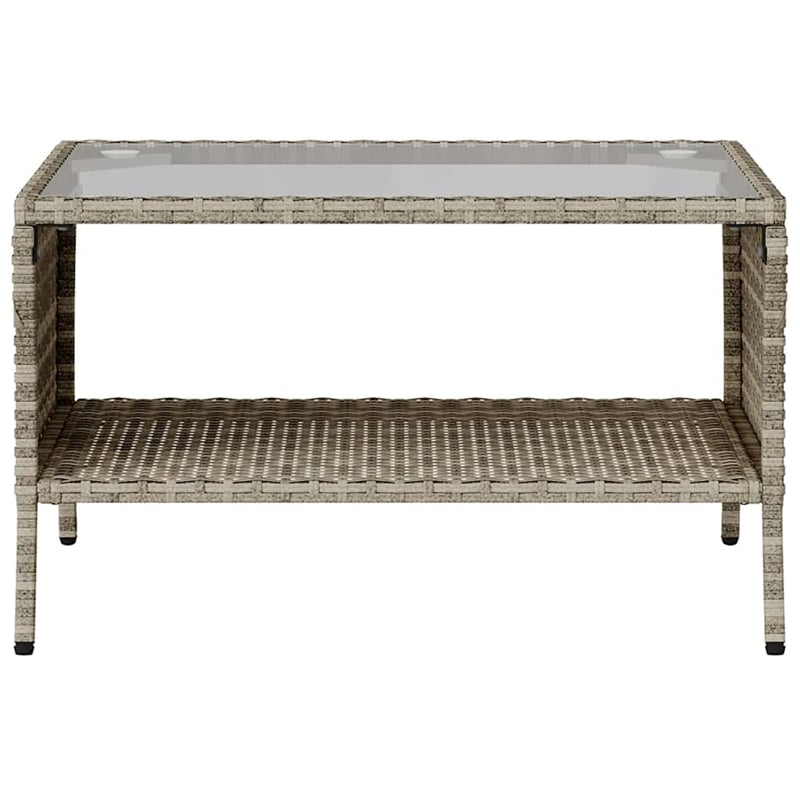 vidaXL Medium PE Rattan Garden Sofa With Removable Covers in Light Grey
