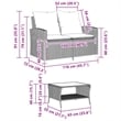 vidaXL PE Rattan And Powder-Coated Steel And Tempered Glass Garden Sofa in Grey