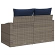 vidaXL Poly Rattan Garden Sofa With Cushion in Gray