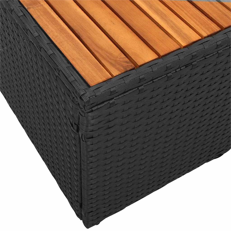 vidaXL Poly Rattan Garden Sofa With Cushion in Black