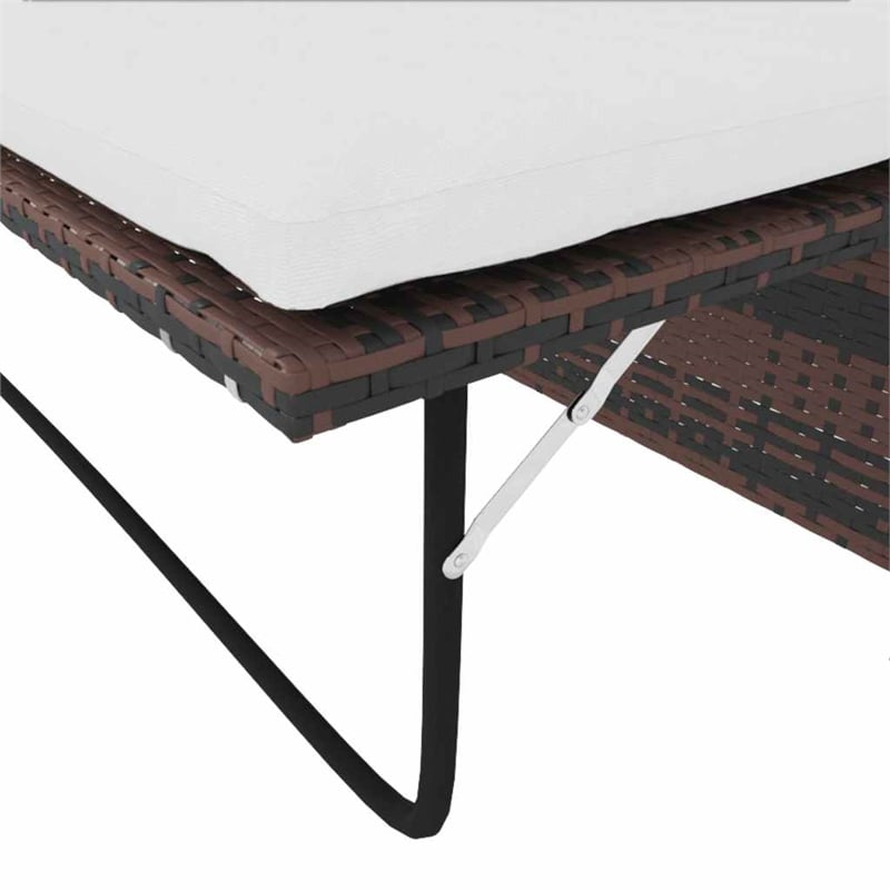 vidaXL 2-Seater Modular PE Rattan Outdoor Furniture Set in Brown