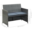 vidaXL 2-Seater PE Rattan Lightweight Sofa in Grey