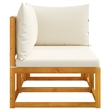 vidaXL 2-Seater Acacia Wood And Rope Garden Sofa With Cushions in Cream