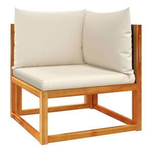 vidaXL Medium Modular Solid Acacia Wood Garden Sofa in Black