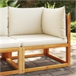 vidaXL Medium Modular Solid Acacia Wood Garden Sofa in Black