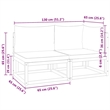 vidaXL Medium Modular Solid Acacia Wood Garden Sofa in Black