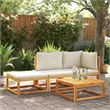 vidaXL Medium Modular Solid Acacia Wood Garden Sofa in Black
