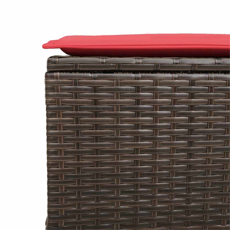 vidaXL 4 Pcs Patio Sofa Set With Cushions in Red and Brown Poly Rattan