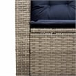 vidaXL Medium PE Rattan Garden Sofa With Adjustable Feet in Grey