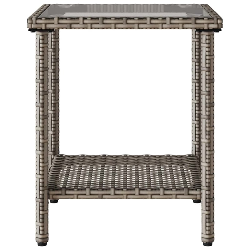 vidaXL Medium PE Rattan Garden Sofa With Adjustable Feet in Grey