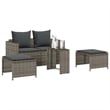 vidaXL Garden Sofa Set in Grey And Dark Grey
