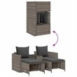 vidaXL Garden Sofa Set in Grey And Dark Grey