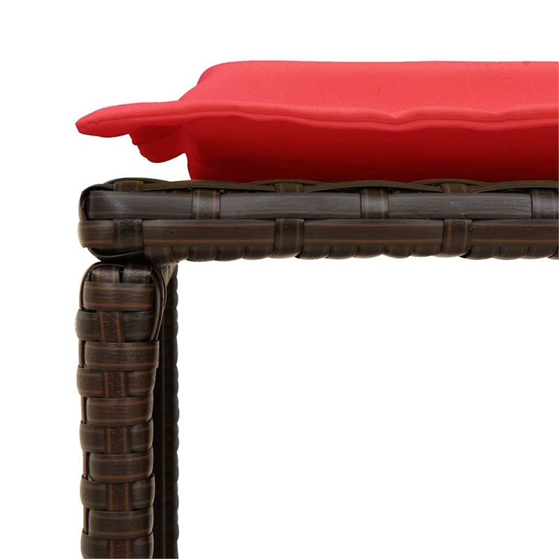 vidaXL 5 Pcs Stackable Patio Sofa Set With Cushions in Red and Brown Poly Rattan