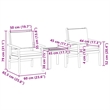 vidaXL 3 Pcs Solid Acacia Wood Garden Sofa Set in Cream And White
