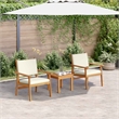 vidaXL 3 Pcs Solid Acacia Wood Garden Sofa Set in Cream And White