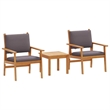 vidaXL 3 Pcs Solid Acacia Wood Garden Sofa Set in Anthracite