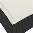 vidaXL Reclining PE Rattan Garden Sofa in Black