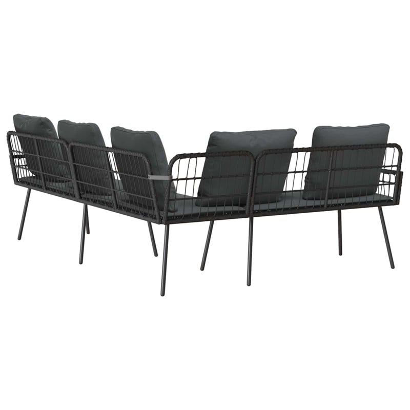 vidaXL Metal Sofa With Cushions in Gray
