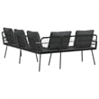 vidaXL Metal Sofa With Cushions in Gray