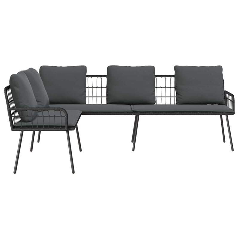 vidaXL Metal Sofa With Cushions in Gray