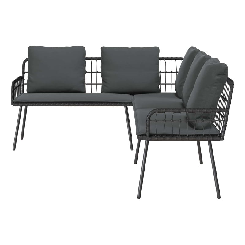 vidaXL Metal Sofa With Cushions in Gray