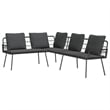 vidaXL Metal Sofa With Cushions in Gray