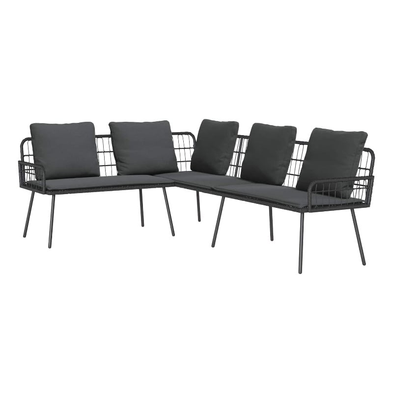vidaXL Metal Sofa With Cushions in Gray