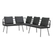 vidaXL Metal Sofa With Cushions in Gray