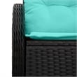 vidaXL Black Poly Rattan Garden Sofa With Cushions in Turquoise
