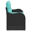 vidaXL Black Poly Rattan Garden Sofa With Cushions in Turquoise