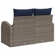 vidaXL Poly Rattan Garden Sofa With Cushion in Gray