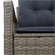 vidaXL Gray Poly Rattan Garden Sofa With Cushions in Navy Blue