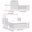 vidaXL 2-Seater Poly Rattan & Powder-Coated Steel & Polyester Sofa Set in Grey