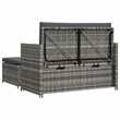 vidaXL 2-Seater Poly Rattan & Powder-Coated Steel & Polyester Sofa Set in Grey