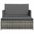 vidaXL 2-Seater Poly Rattan & Powder-Coated Steel & Polyester Sofa Set in Grey