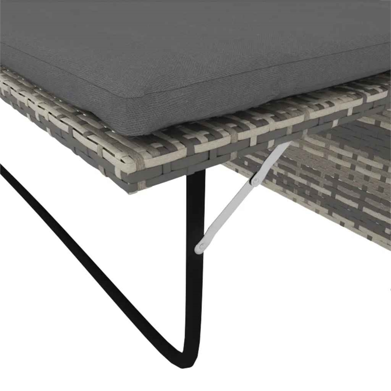 vidaXL 2-Seater Poly Rattan & Powder-Coated Steel & Polyester Sofa Set in Grey