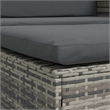 vidaXL 2-Seater Poly Rattan & Powder-Coated Steel & Polyester Sofa Set in Grey