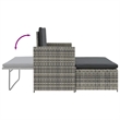 vidaXL 2-Seater Poly Rattan & Powder-Coated Steel & Polyester Sofa Set in Grey