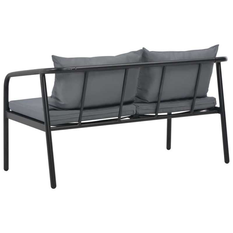 vidaXL Aluminum Sofa With Light Grey Cushions And Polyester in Dark Grey