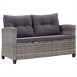 vidaXL Poly Rattan & Powder-Coated Steel & Polyester Garden Sofa in Mixed Grey