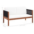 vidaXL Garden Sofa in Natural Wood And Black