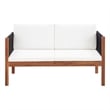 vidaXL Garden Sofa in Natural Wood And Black
