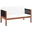 vidaXL Garden Sofa in Natural Wood And Black