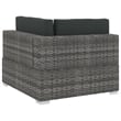 vidaXL Poly Rattan Patio Sofa With Dark Grey Cushions in Grey