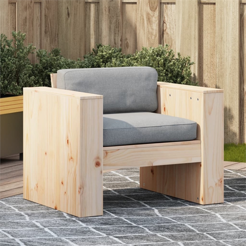 vidaXL Medium Solid Pine Wood Garden Sofa Durable in Natural Wood
