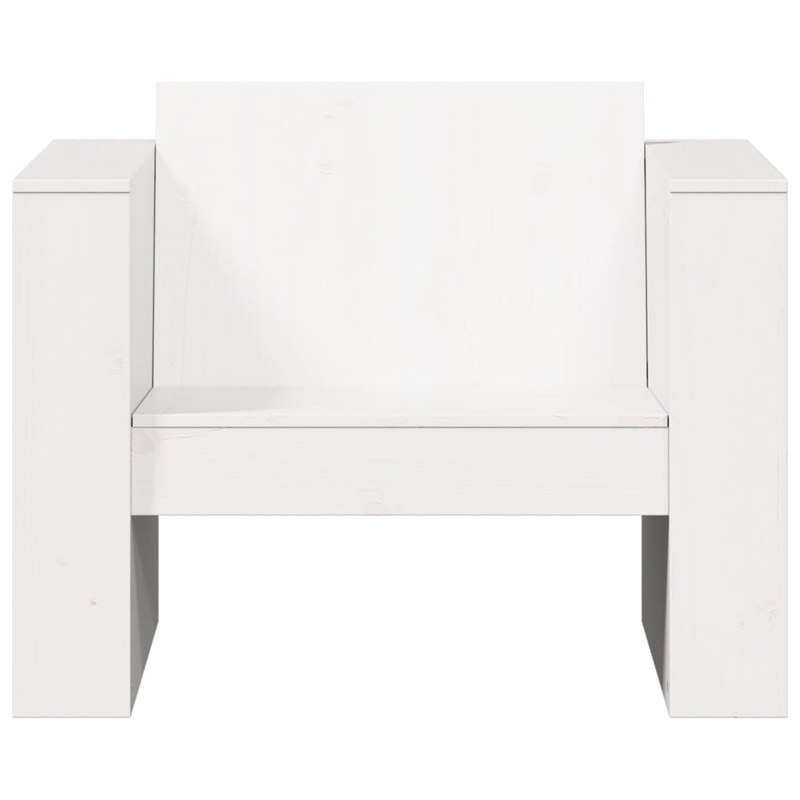 vidaXL Medium Solid Pine Wood Garden Sofa Durable in White